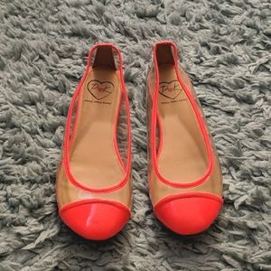 Clear Hot Pink Flats